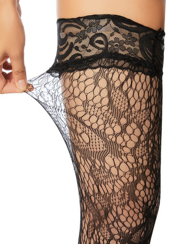 Vintage jacquard fishnet stockings - Image 4